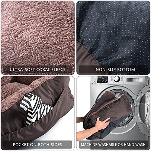 Dog Car Seat For Small/Medium Dogs, Pet Booster Seat Travel Dog Car Bed With Storage Pocket And Clip-On Safety Leash, Washable Warm Plush Dog Car Safety Seats #TOP3