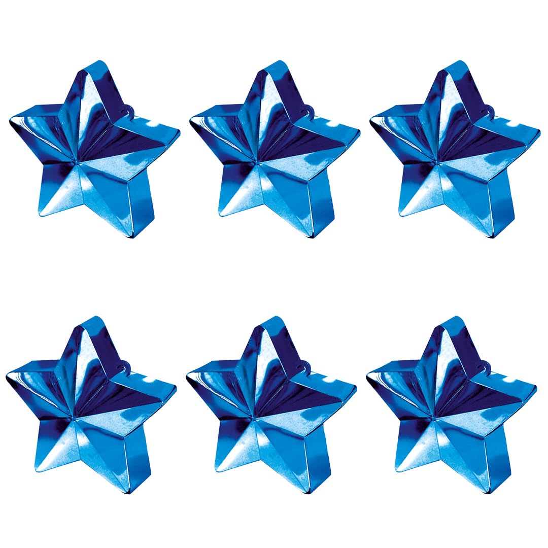 Star Balloon Weights - Pack of 6 (Blue Star, Pack of 6)