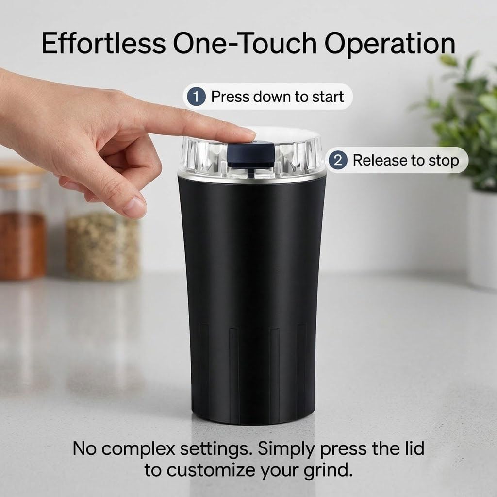 Household Superfine Grinder, Multi-Grain Powdering Machine Electric, 300W High Power Coffee and Spice Grinder with Stainless Steel Blades for Herbs, Nuts, Seeds, Grains (Black)