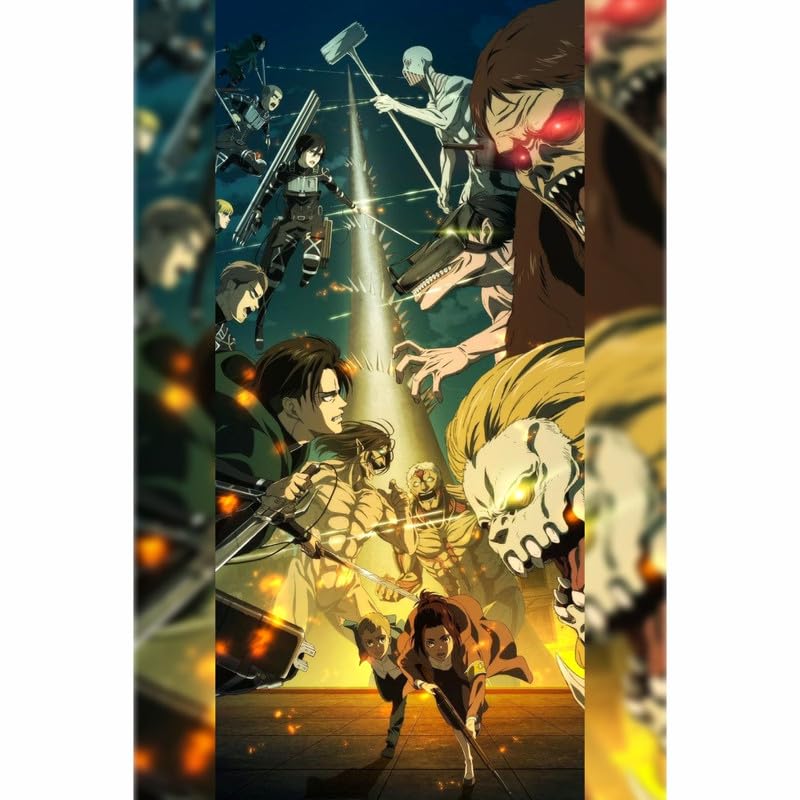 Image of POSTER WALLAH Attack On Titan Anime Poster for Home Office and Student Room Wall | Aesthetic Poster | Wall Decor ATCKONTTN09 (18X12 inch)