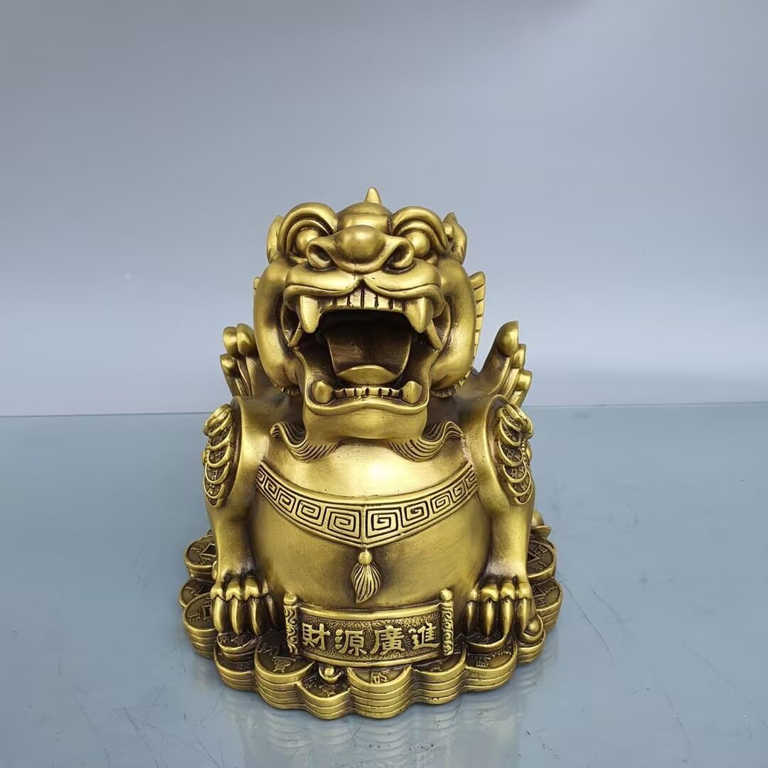 GLETSF Pure bronze leopard statue Home Decoration Handmade art ornaments Wild animal Big cat cheetah, 52 * 11 * 13cm2.7kg,2*-25 * 7 * 7cm0.5kg