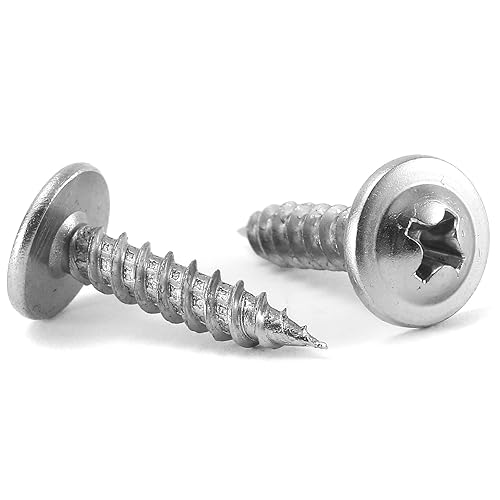 SG TZH - Tornillo de madera #8 x 34 pulgadas, 100 piezas de acero inoxidable 410, rosca estándar, rosca rápida