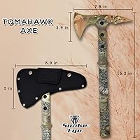 Vista 2 de Snake Eye Tactical Hacha de lanzamiento Tomahawk - Hacha táctica con funda y hacha de lanzamiento de competencia (camuflaje)
