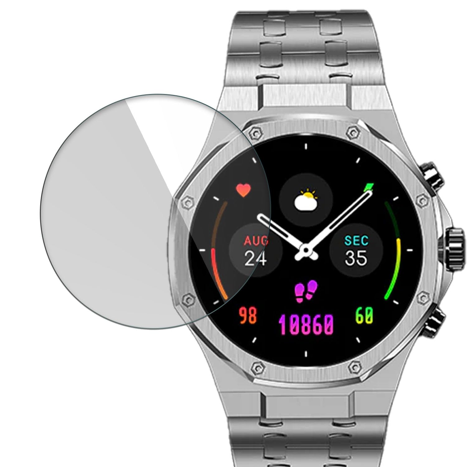 Enlinea smart watch screen guard for Fire-Boltt Royale | Pack of 5 | Edge to Edge Coverage | Ultrathin 0.33mm 9H anti shock flexible screen protector (5) (B0CR6MF786) Amazon Price History, Amazon Price Tracker