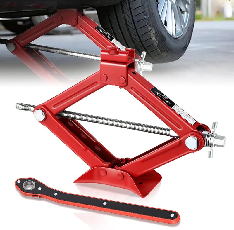 Macaco Sanfona D SOLUTIONS para Carro, SUV e MPV, Capacidade de 1,5 t, Elevação de 10,2 a 38,6 cm, Cabeça Giratória de 360° com Chave Catraca
