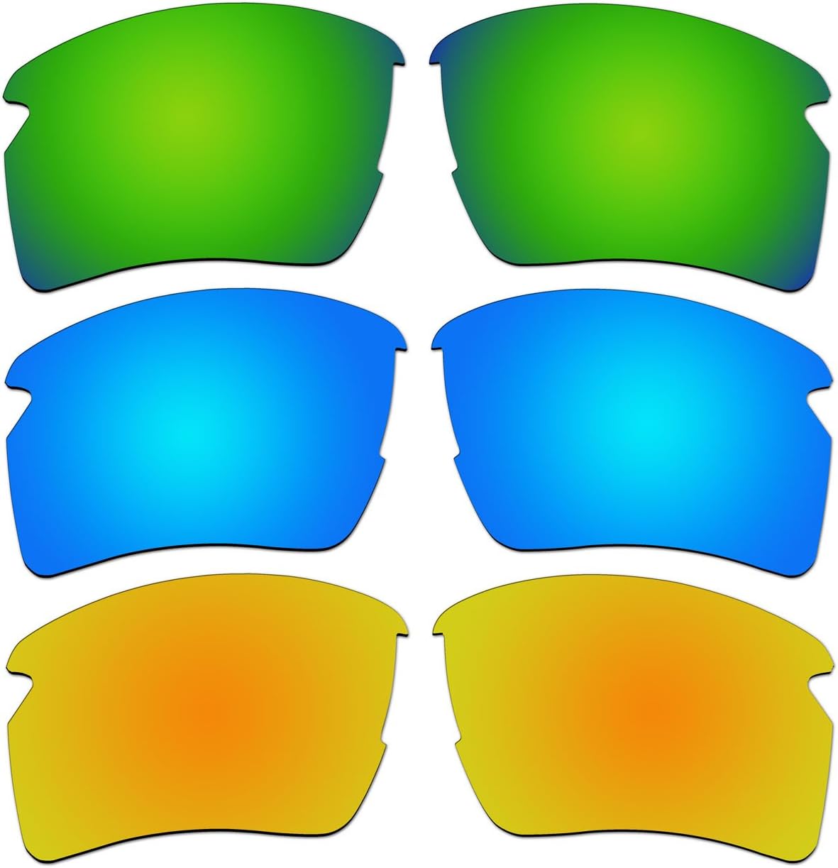 3 Pair Replacement Polarized Lenses for Oakley Flak 2.0 XL Sunglasses Pack P15