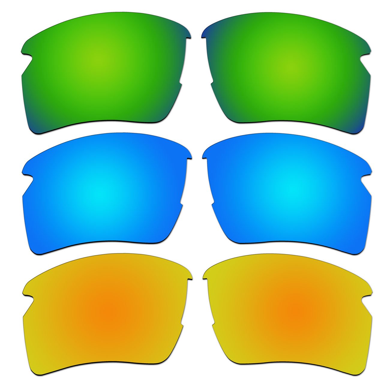 Lot de 3 paires de verres polarisés de rechange pour lunettes de soleil Oakley Flak 2.0 XL P15