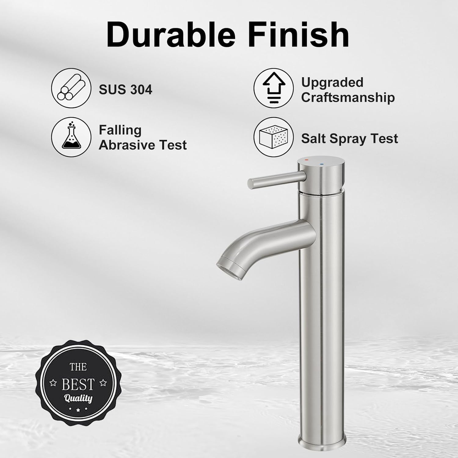 VOTON Vessel Sink Faucet Chrome Modern Tall Bathroom Faucets Single Handle One Hole Rv Vanity Lavatory Bathroom Sink Faucet - Image 2