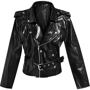 Amazon.co.jp: Cropped Faux Leather Jacket : Hobbies