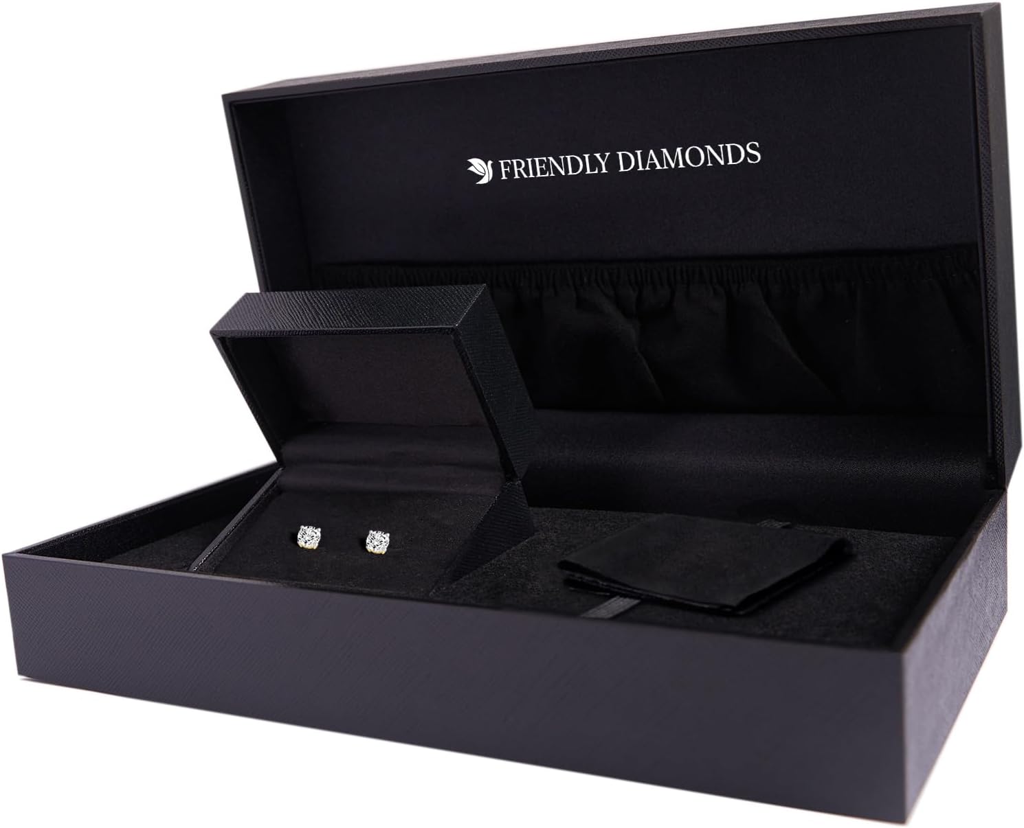Friendly Diamonds Lab Grown Diamond Stud Earrings 0.50–12 Carat Total Weight – IGI Certified Round Cut Solitaire, FG-VS, 4 Prong, 10K/14K Gold or Platinum