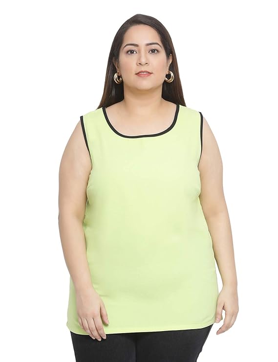 oxolloxo Women's Plus Size Polyester Sleeveless Solid Top