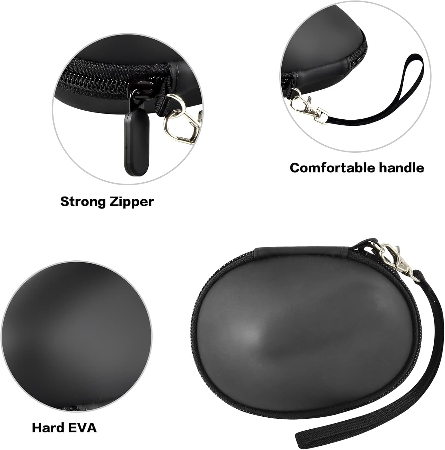 ANKHOH Case for Logitech Lift Vertical Ergonomic Mouse, Travel Carrying Holder Storage Box for Logi Wireless Bluetooth Cordless Upright Mouse, Black-Bag Only (Black) - Image 4