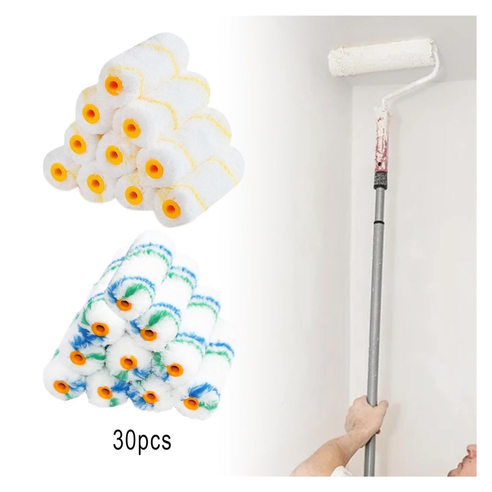 Rulli per verniciatura Mini rullo di vernice in cotone filato domestico da 30 x 4 pollici | Strumento for la riparazione delle pareti della spazzola for la riparazione dei pisolini della manica di copertura