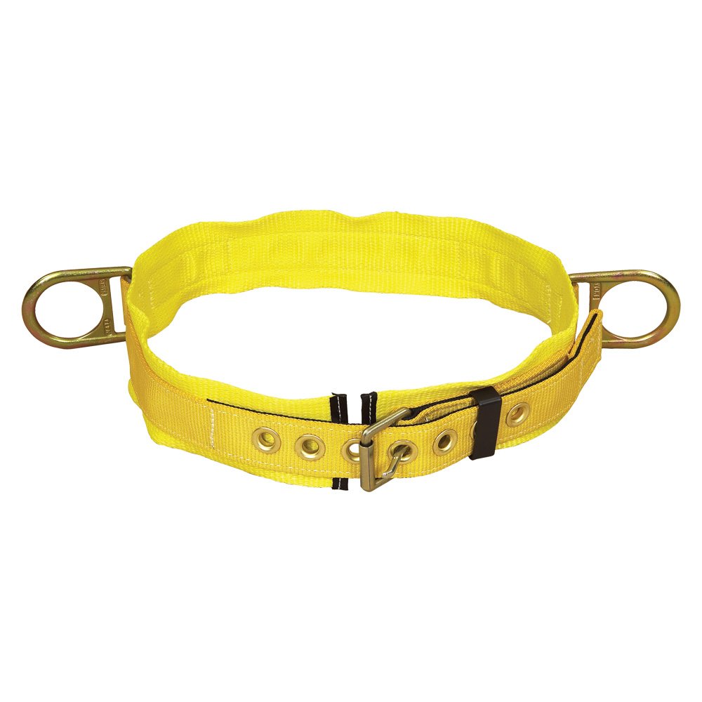 3M DBI-SALA 1000025 Tongue Buckle Belt, Side D-Rings, 3-Inch Hip Pad,X-Large, Yellow