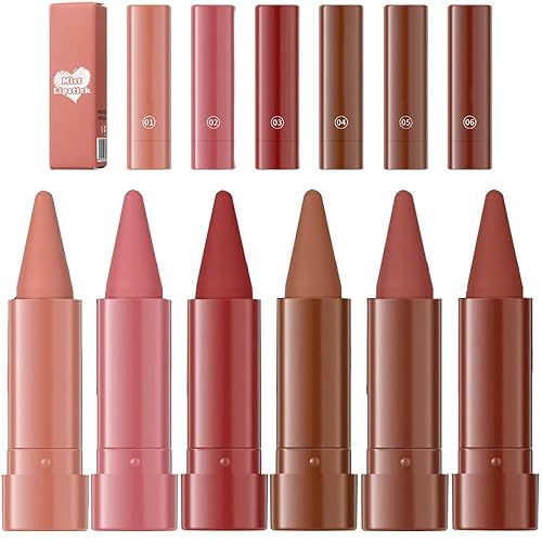 6 Pezzi Rossetto Matita Matte a Lunga Durata, Lipstick Professionale