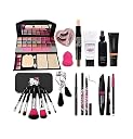 SHISHI TYA 6155 Makeup Kit and 7 Black Makeup Brushes,Contour Stick,Primer,Fixer,Foundation,Kajal, 36H,Eyelashes & Curler, Beauty Blender & 3in1 Liner,Mascara,Eyebrow Pencil - (Pack of 20) gallery image