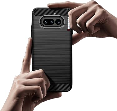 Microcase Nothing Phone 4A ile Uyumlu Brushed Carbon Fiber Silikon Kılıf - Siyah AL3332