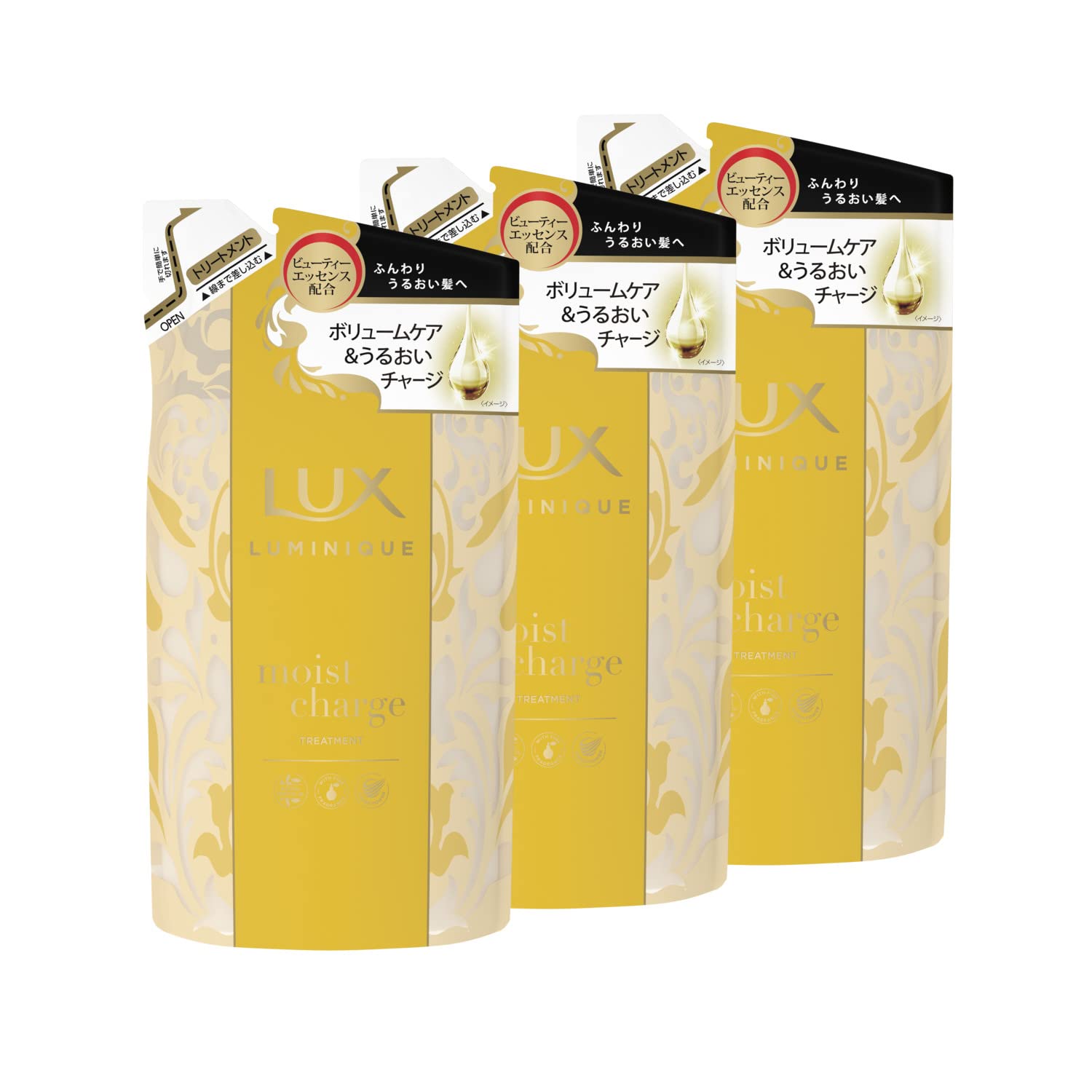 LUX(ラックス) 【まとめ買い】 ルミニーク モイストチャージ トリートメント 詰め替え用 350g×3個