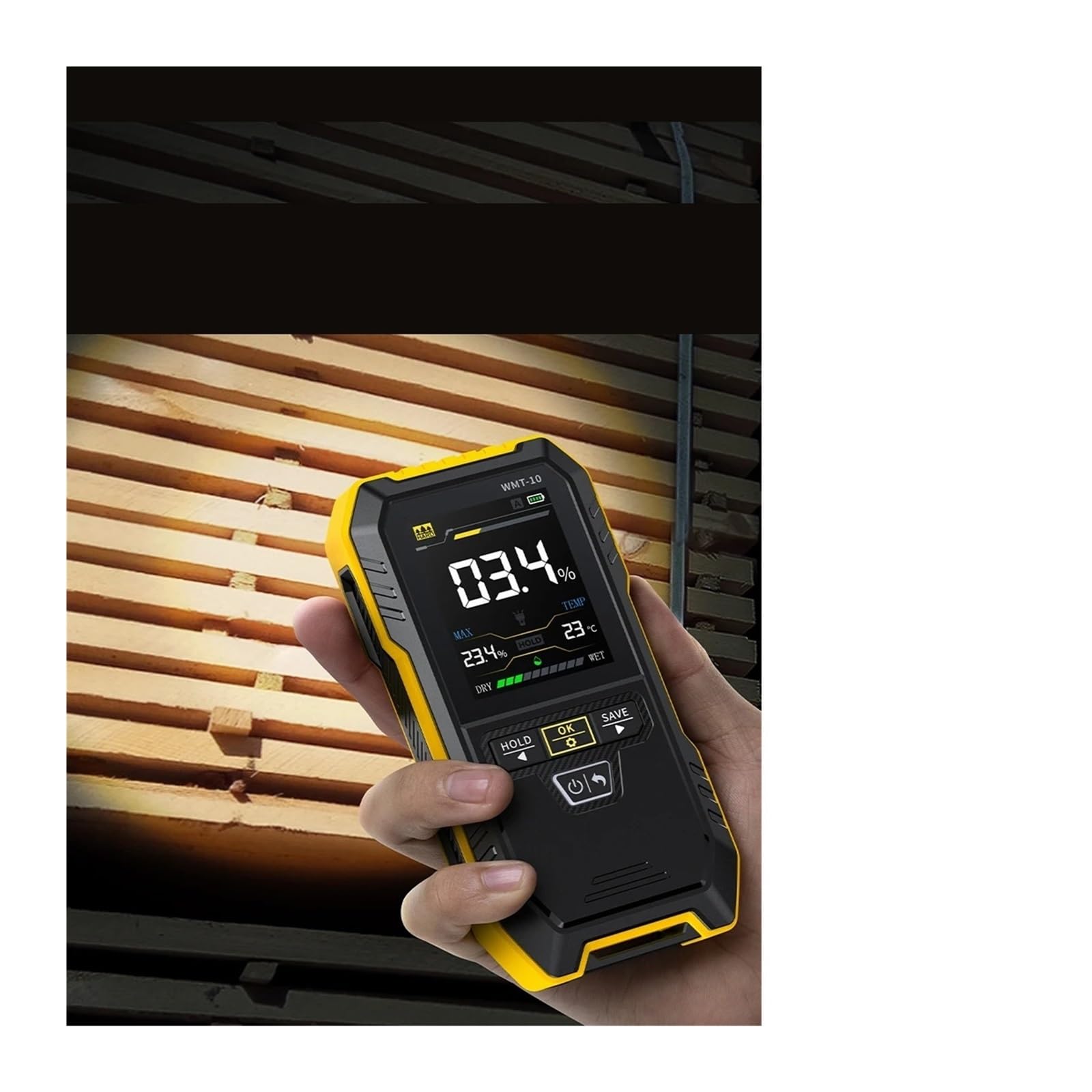 Medidor de Humedad, Medidor de humedad de madera, detector inductivo no destructivo, profundidad y registro de datos