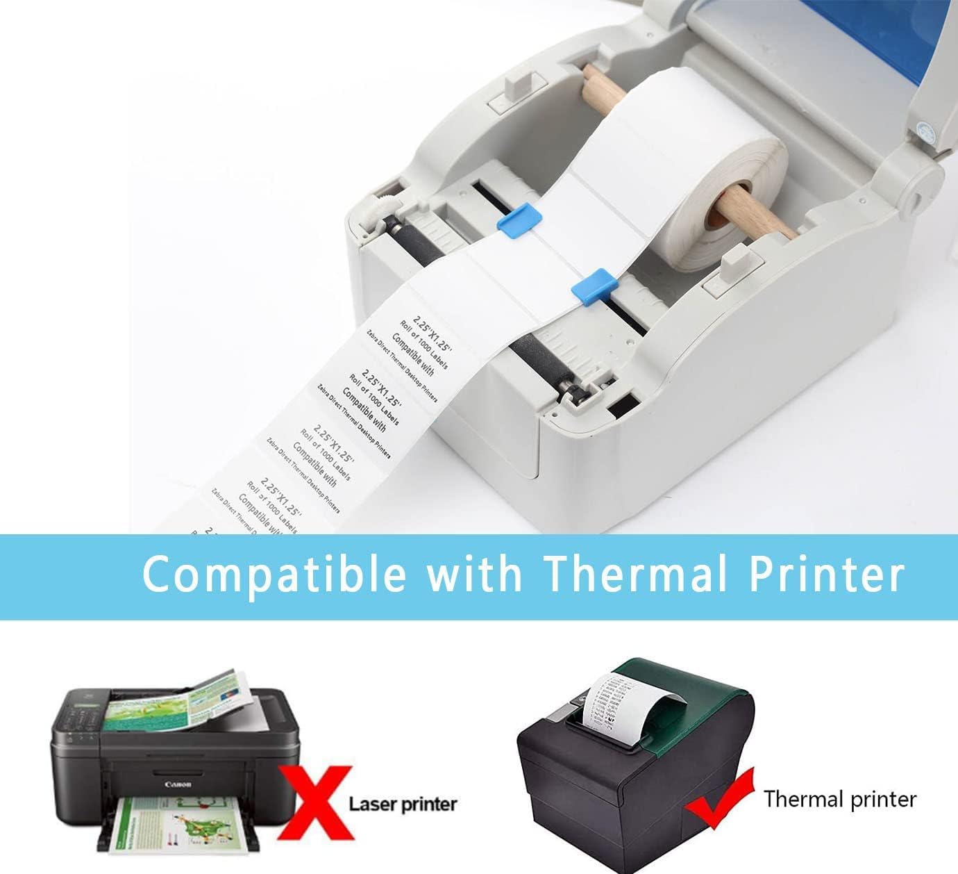 Direct Thermal 2" x 1" Barcode Labels - Roll of 1,000 Thermal Labels (Commercial Grade) Amazon FBA - Image 3