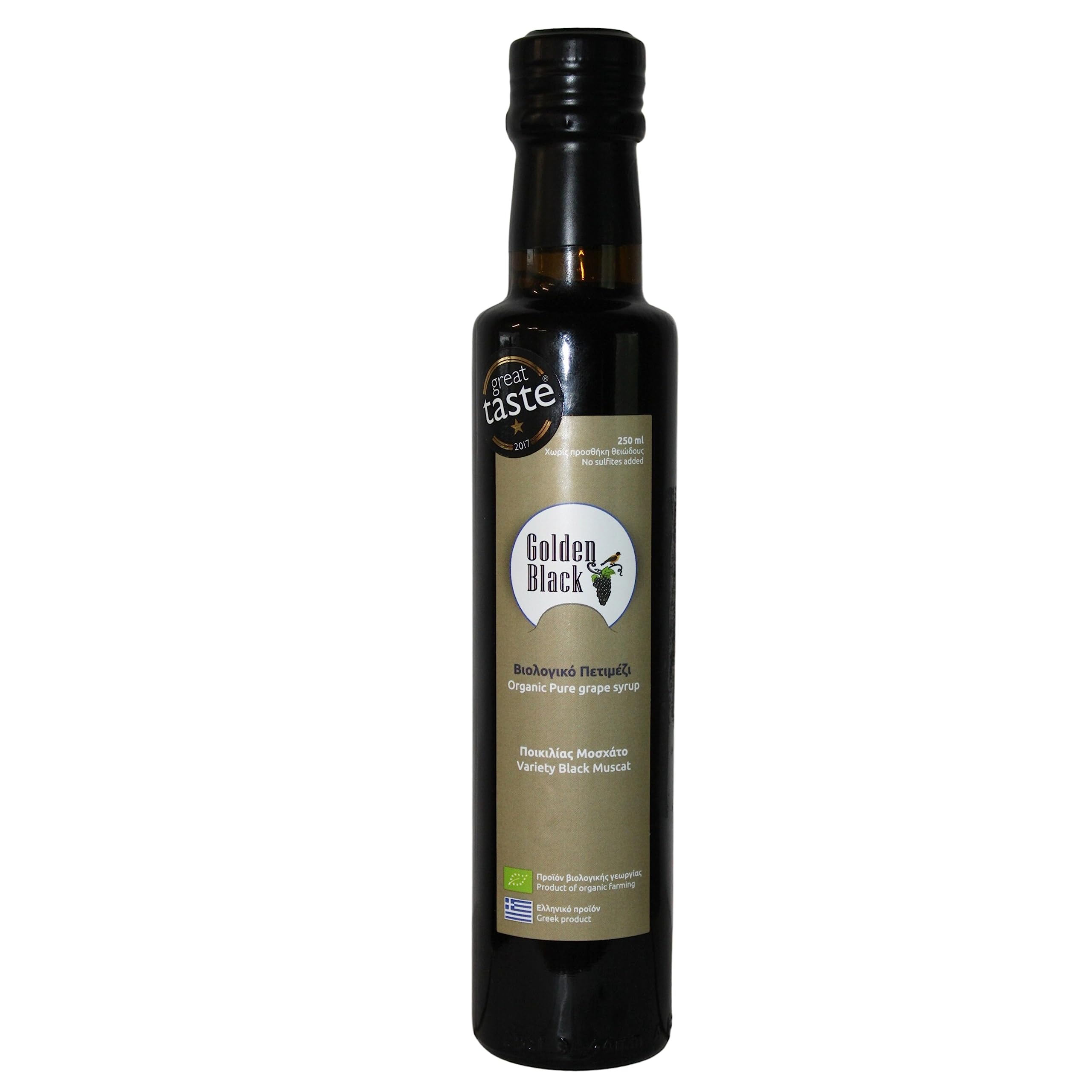 Golden Black Organic Greek Grape Syrup 250ml – Black Muscat | Pure Natural Sweetener | Rich Aroma & Flavour | No Added Sugar | Traditional Product of Greece | Vegan | Single Ingredient