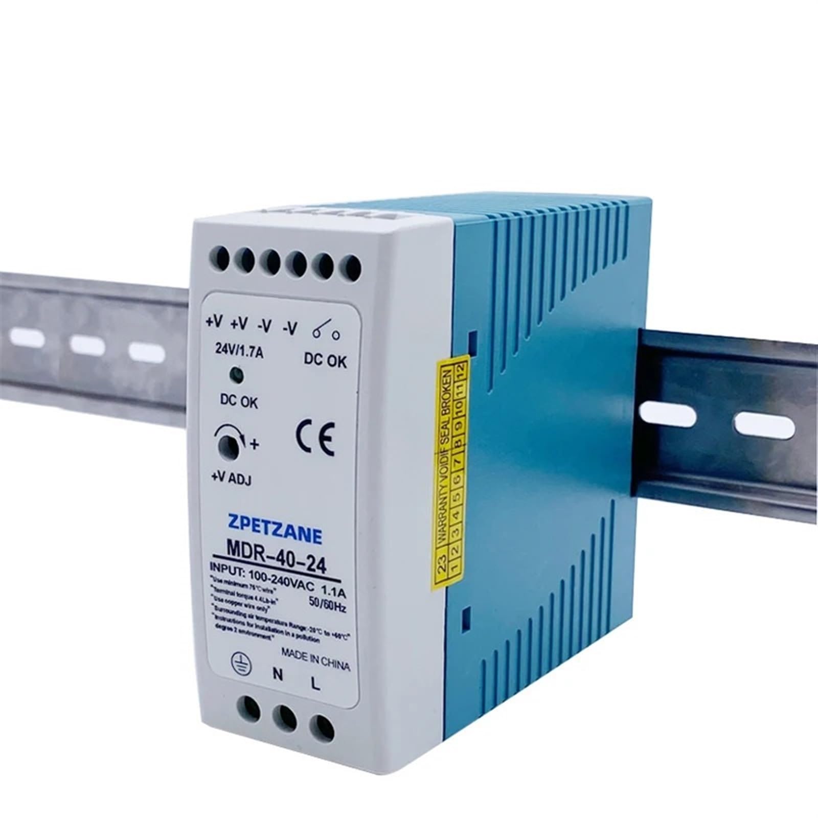 MDR-40W 60W Zasilacz impulsowy na szynie DIN SMPS 47-63Hz AC do DC 12V 24V Wyjście źródłowe Mini przemysłowy transformator napięcia (MDR-40-24)