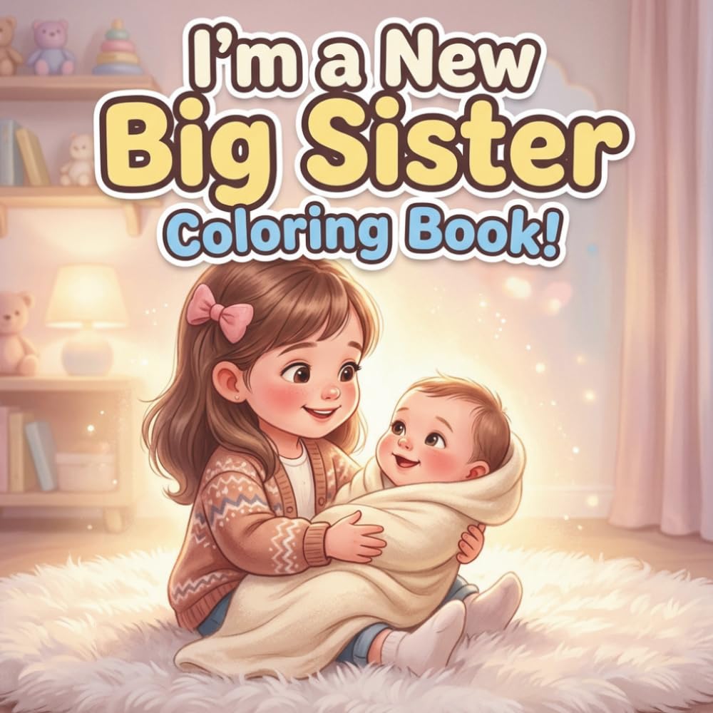 I’m a New Big Sister Coloring Book!: 50+ Bold & Easy Coloring Pages to Celebrate Becoming a Proud Big Sister and Welcome a New Baby
