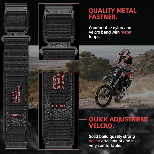 Miniatura 9 de Ookids Correa de reloj de nailon de 1.024 in compatible con Garmin Fenix 7XFenix 6XFenix 5XTactix Delta, bandas de camuflaje de ajuste rápido para