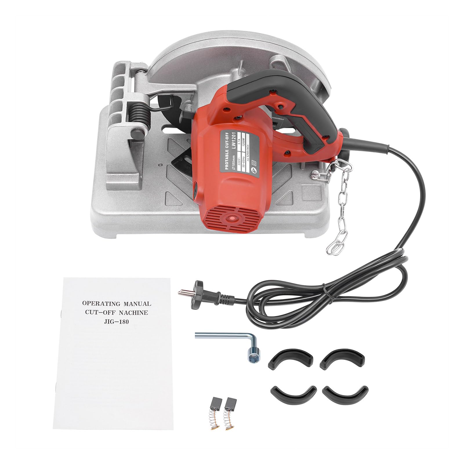Scie radiale 220 V - Scie à onglet - 5200 tr/min - Petite scie circulaire de table - Réglable de 0 à 45 ° - Pour couper le bois, le métal