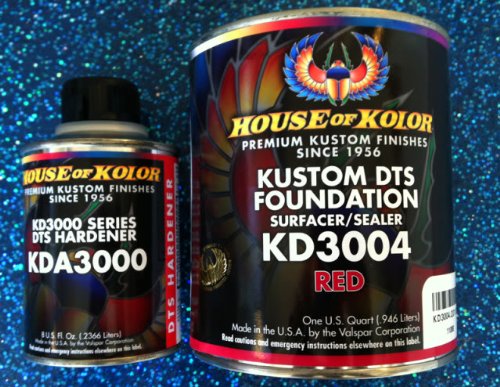 Red Epoxy Primer Kit, 1 Quart with 1/2 Pint Activator House of Kolor