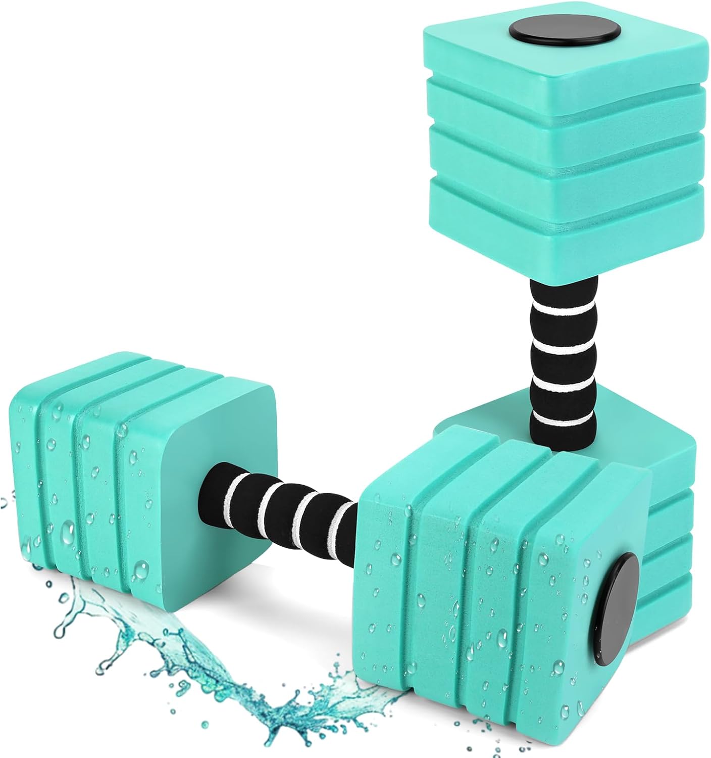 Water Weights for Pool Exercise 2Pack, YECERCAN Square Water Aerobic Equipment for Pool Fitness and Workouts, Dense EVA Foam Water Dumbbells for Weight Loss, Body Shape and Aquatic Activities