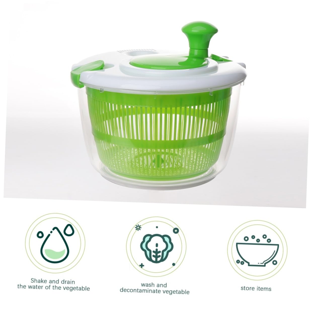 MAGICLULU Asciuga Insalata Manuale in Plastica Verde per Verdure e Frutti, Disidratatore per Uso Domestico e Preparazione Insalate Fresche