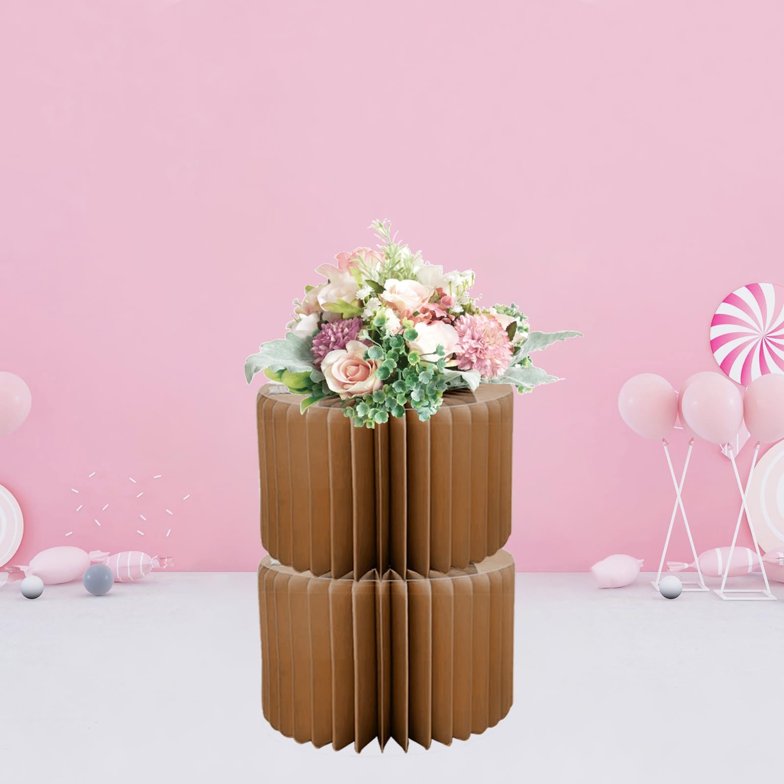 YTBHSHXZ plinth， Foldable Cardboard with PVC Top 2 Pcs Multicolor 20-100cm(Brown,H 20cm/7.9in)