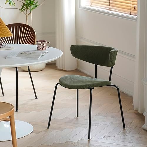 Miniatura 6 de Silla de comedor de pana amarilla moderna de mediados de siglo, silla auxiliar ergonómica cómoda para cocina, estilo vintage, Sillas para Comedor,