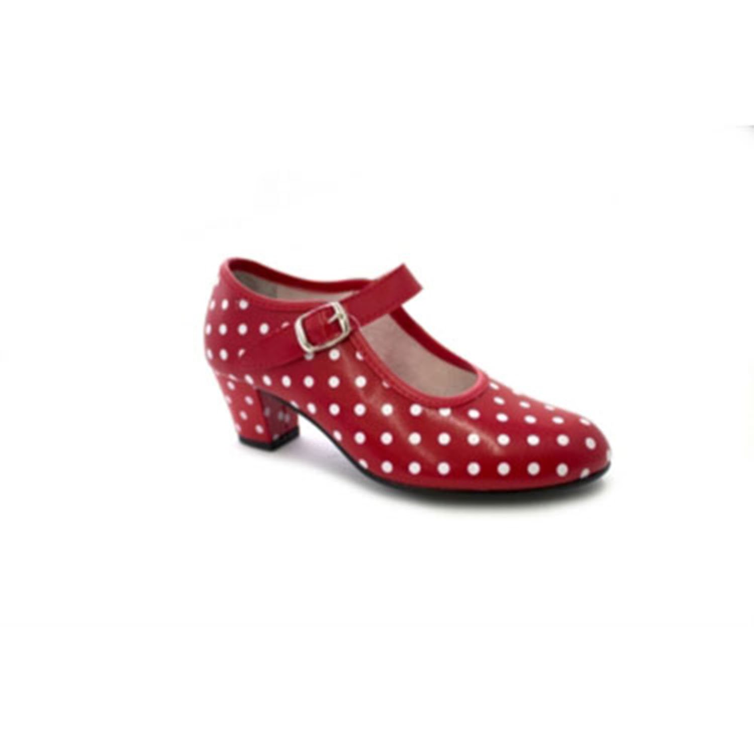 Siviglia Flamenco scarpe danza pois bianco per le ragazze o le donne Danka rosso taille 37