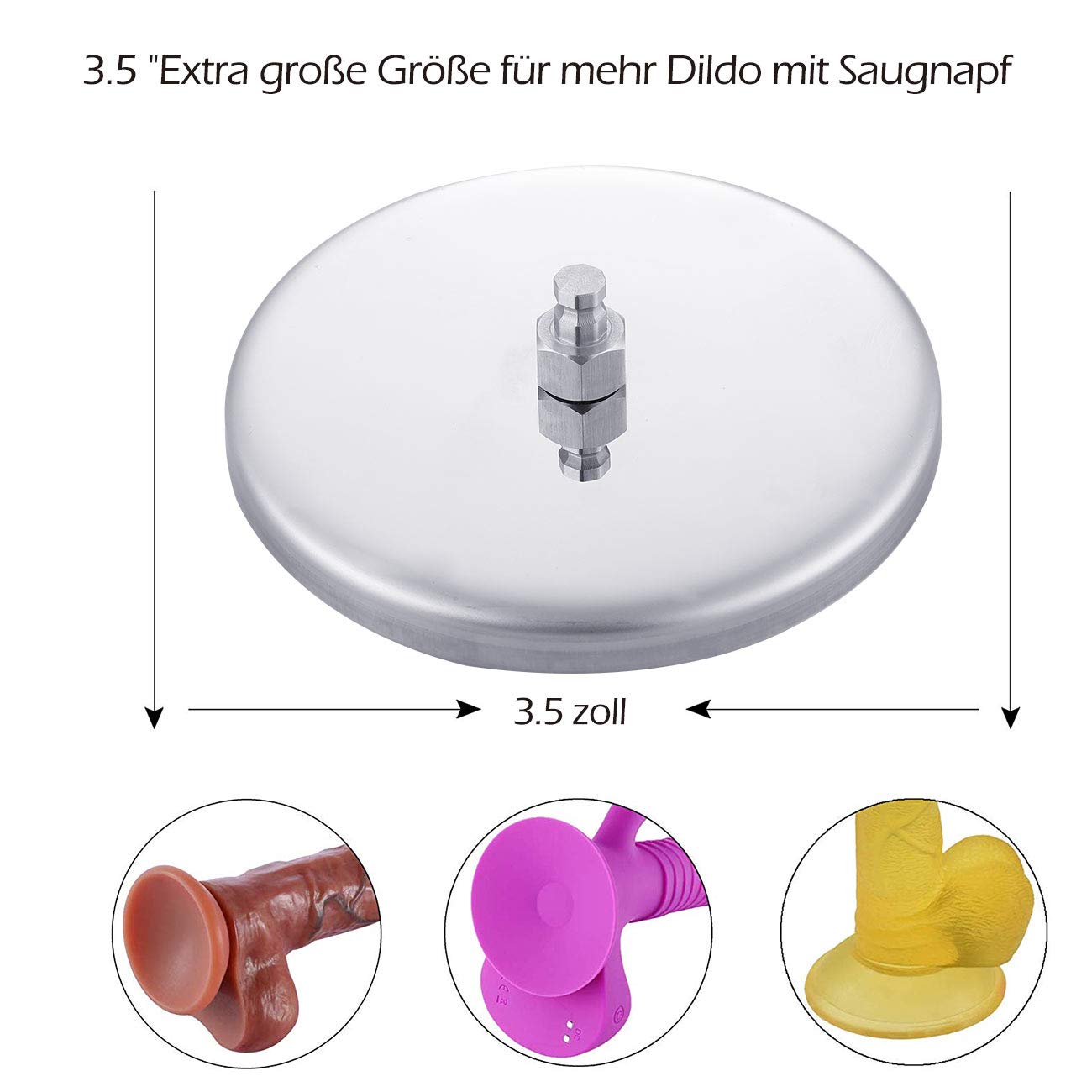 Hismith Ventosa per sex machine, Diametro lunghezza 9 cm per dildo donna con ventosa,macchina del sesso adattatore di ventosa con sistema KlicLok, versione migliorata