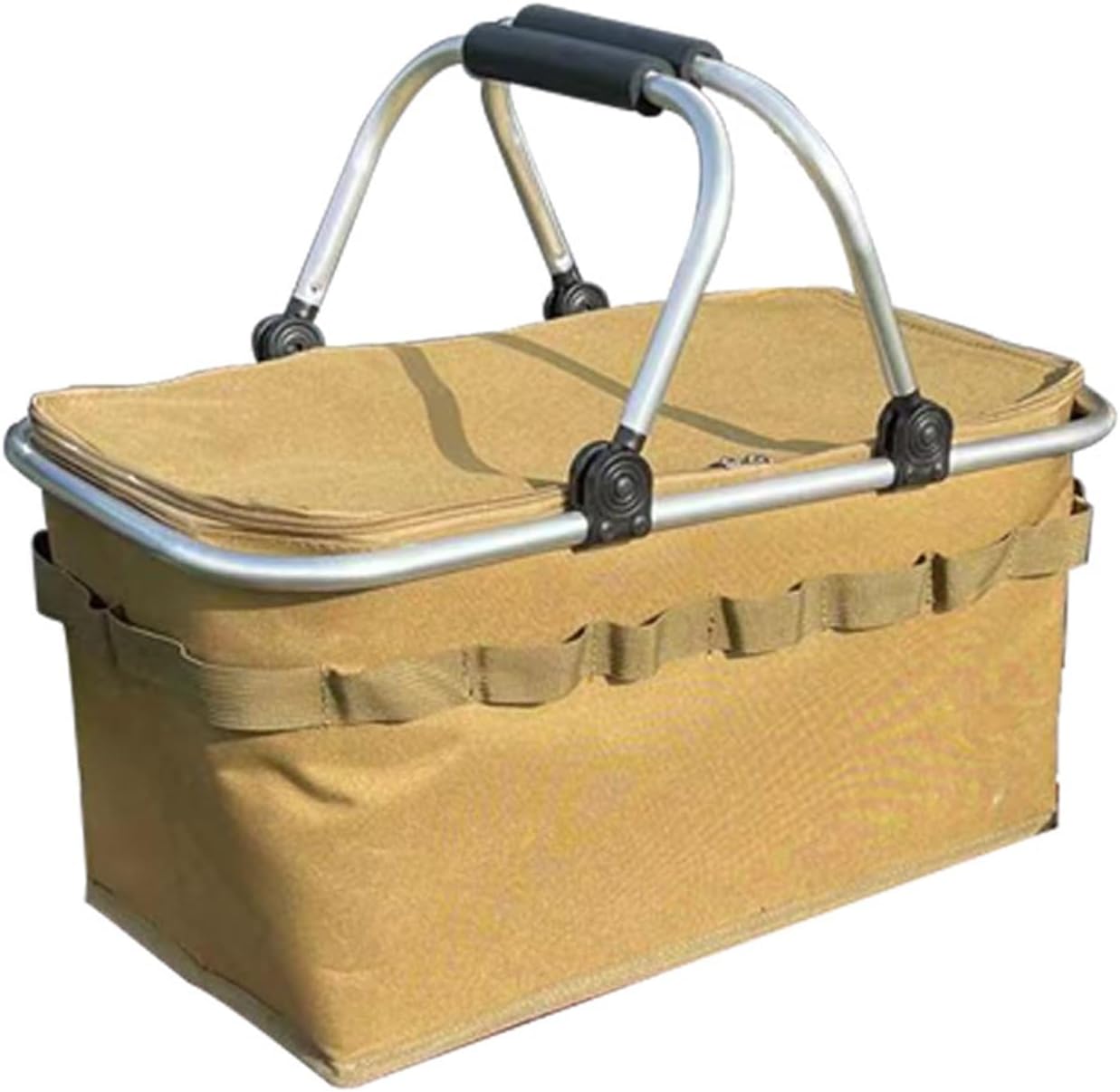 Outdoor Foldable Picnic Basket, Large Capacity Storage Basket, Long-Lasting Heat Preservation, Travel Essential(Green)