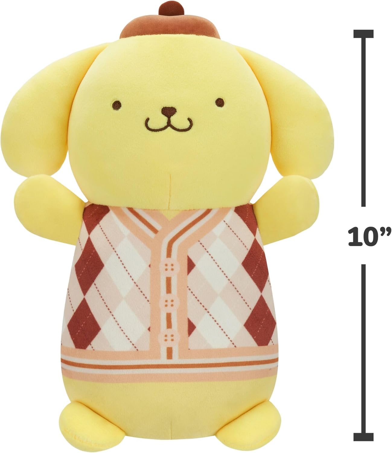 Squishmallows Original Sanrio 10in Plaid Pompompurin HugMees – Ultrasoft Official Jazwares Plush (Medium-Sized) - Image 4