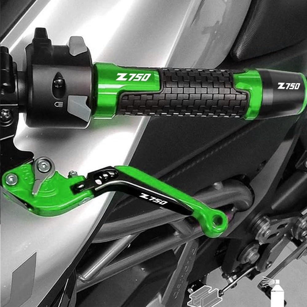 Empuñadura Motocicleta puños de Moto para Kawasaki Z750 2007 2008 2009 2010 2011 2012 Z750 Z 750 Manija Motocicleta 7/8 ”22mm Empuñaduras De Manillar Manijas Empuñadura Enchufe Final Manillar (Color