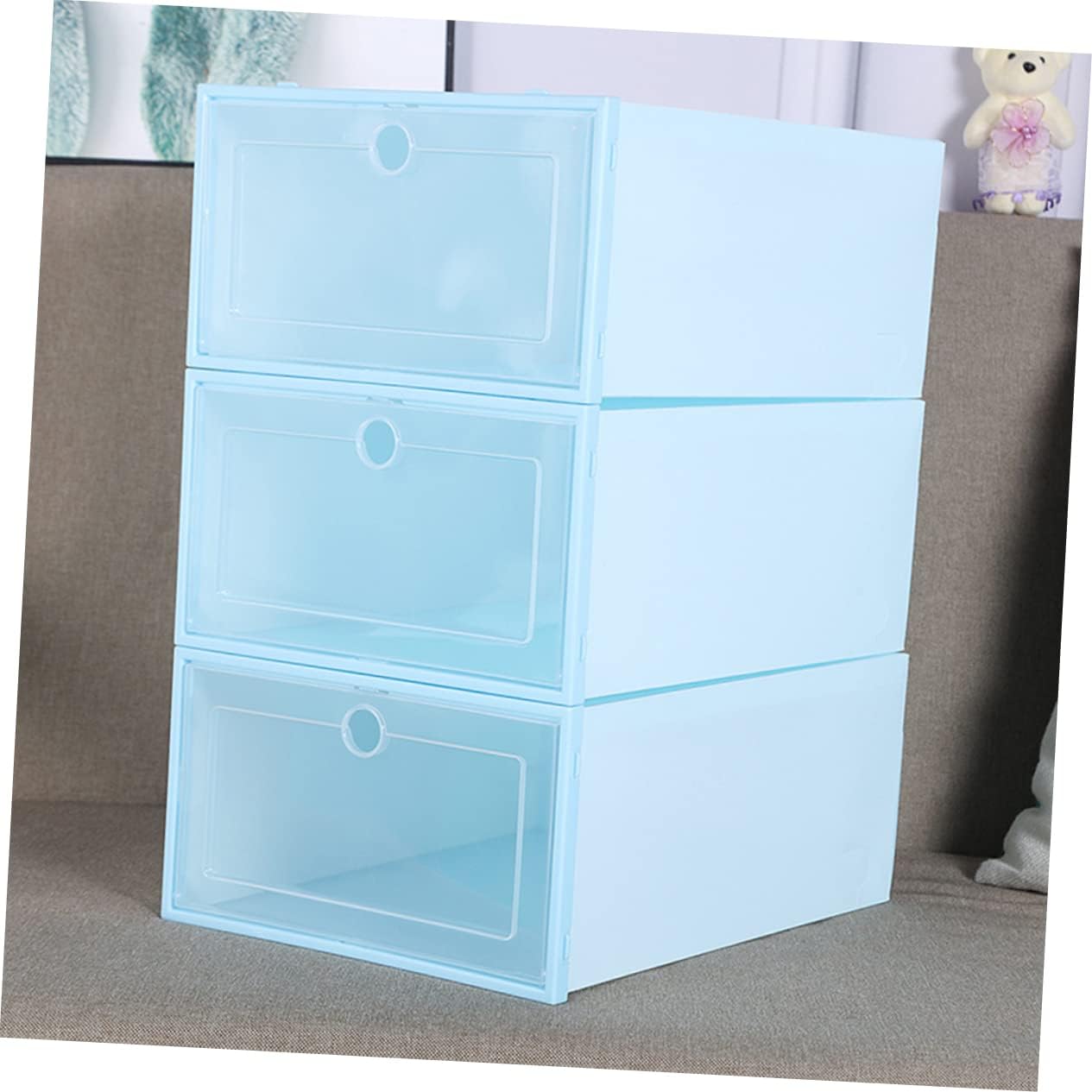 Alipis 6pcs Shoe Storage shoes organizer box display case Sneaker Containers Boxes Plastic Stackable