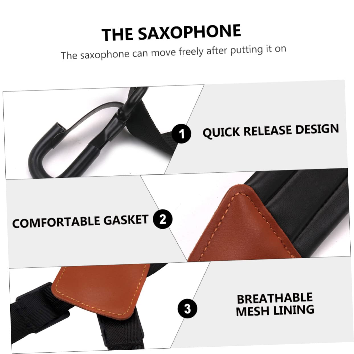 BESTonZON 2pezzi Regolabile Per Sax Con Spallacci Imbottiti e Materiali Resistenti Cintura Per Adulto e Comfort e Libertà Di Movimento Per Musicisti