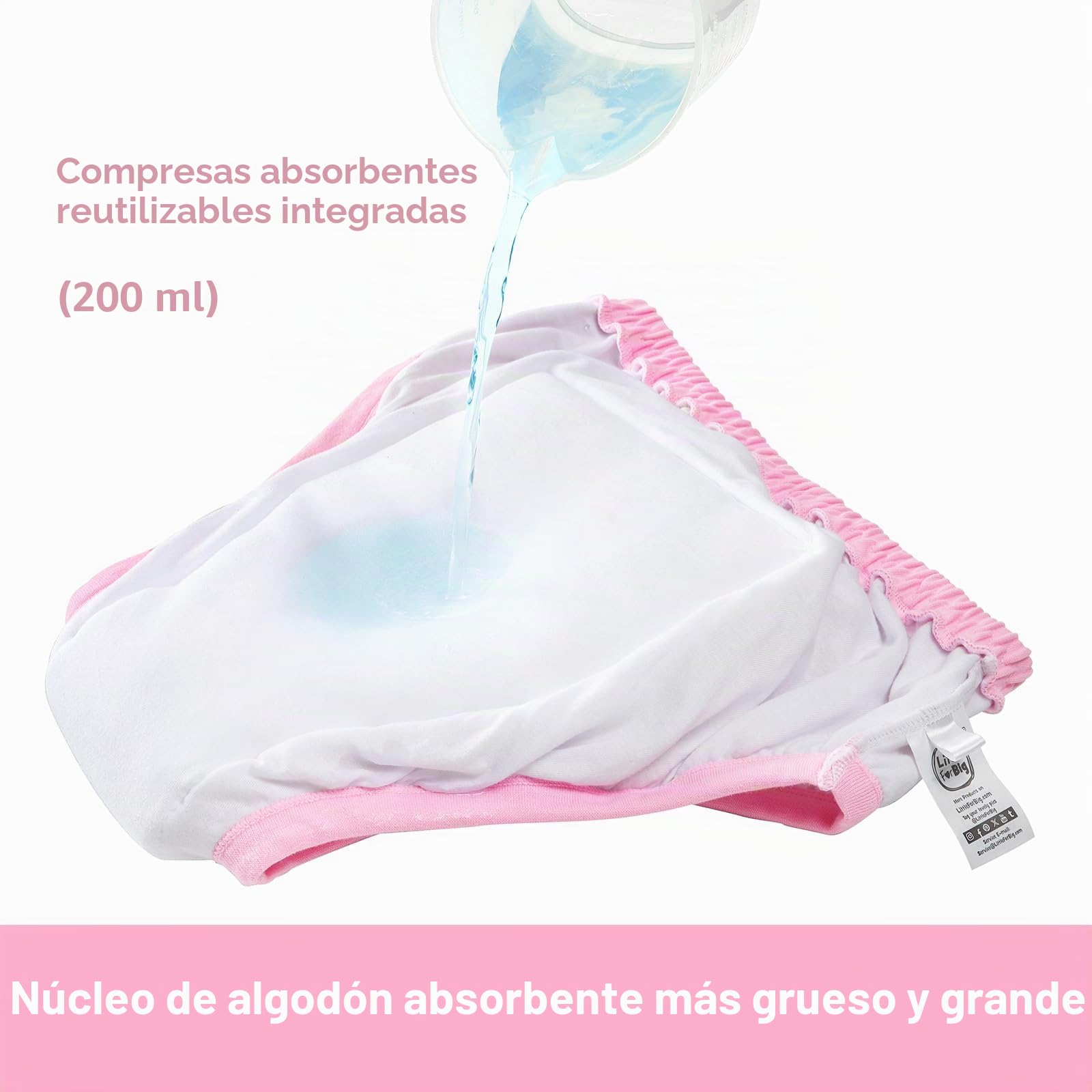 LittleForBig Ropa interior de algodón suave Pantalones de entrenamiento reutilizables cómodos lavables para adultos - Baby Usagi