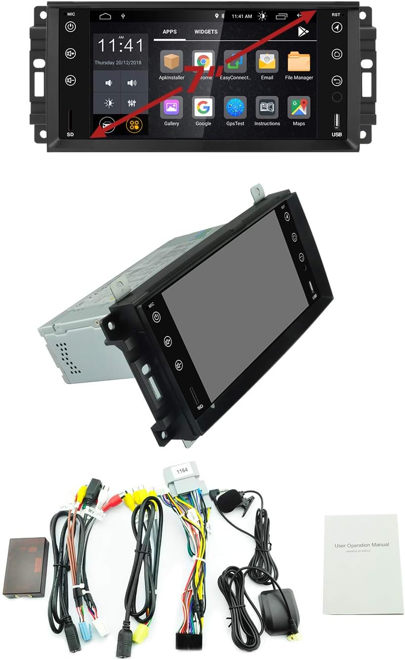 Super Big Clearance! MCWAUTO Compatible Jeep Wrangler JK Dodge Ram Challenger Head Unit 7 Inch Android 10.0 Car Radio Media Player Auto GPS Navigation with 4G WiFi Bluetooth Cheapest 🛒 MCWAUTO Compatible Jeep Wrangler JK Dodge Ram Challenger Head Unit 7 Inch Android 10.0 Car Radio Media Player Auto GPS Navigation with 4G WiFi Bluetooth