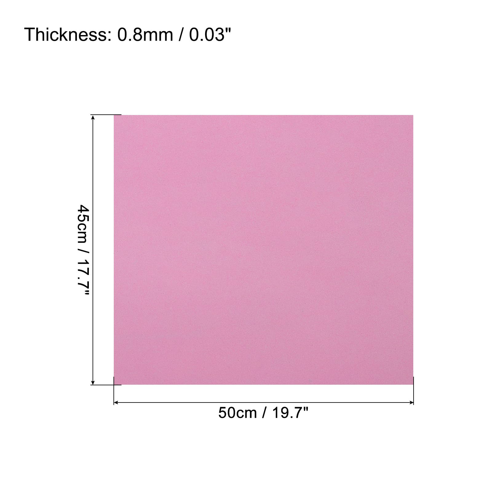Lot De 5 Feuilles Mousse EVA Rose Clair 50x45cm 0.8mm - Idéal Pour Loisirs Créatifs Et Costumes