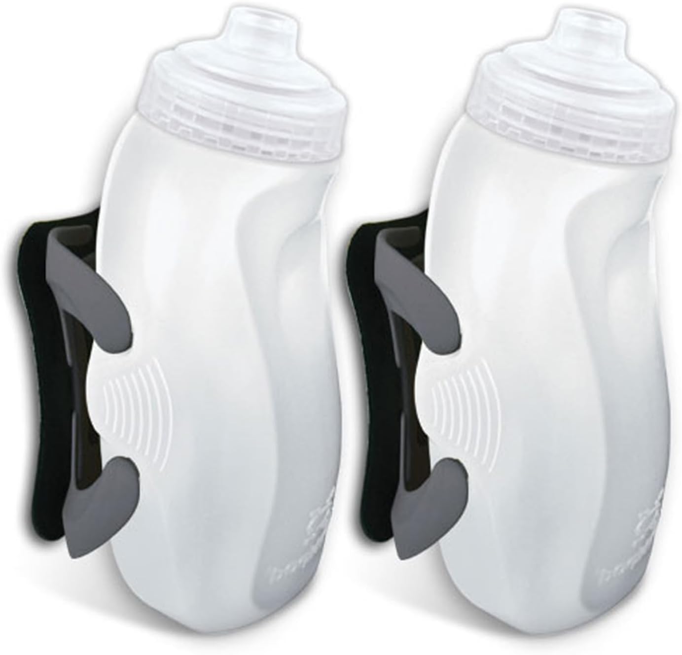 Amphipod RunLite Xtech Hydration System, Dual 10.5 oz Hydraform Water Bottles for Running, Marathons & Endurance Training (Jett-Squeeze Cap) - Amp Green/Charcoal - 2 x 10.5 oz