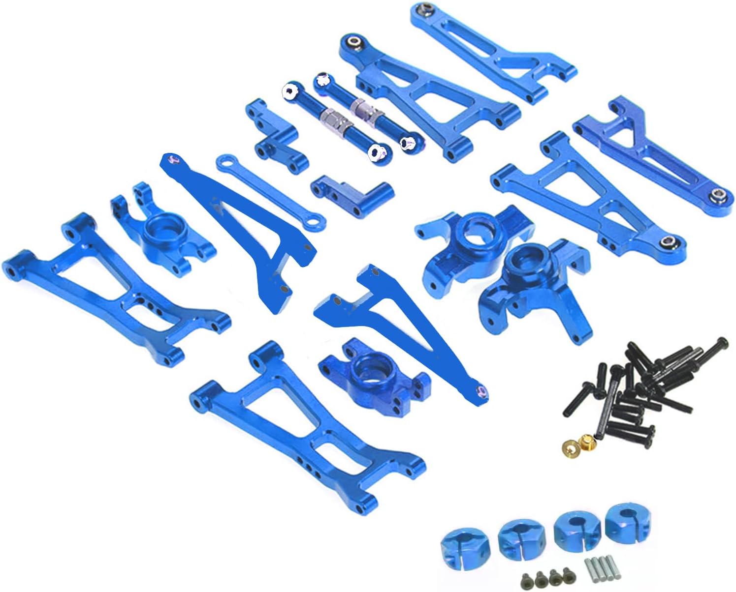 RC Car Parts Compatible with Hyper GO 1/16 Metal Upgrade Aluminum Accessories，Replacement Parts kit for H16BM H16GT H16DR H16 MJX 16208 16209 16210