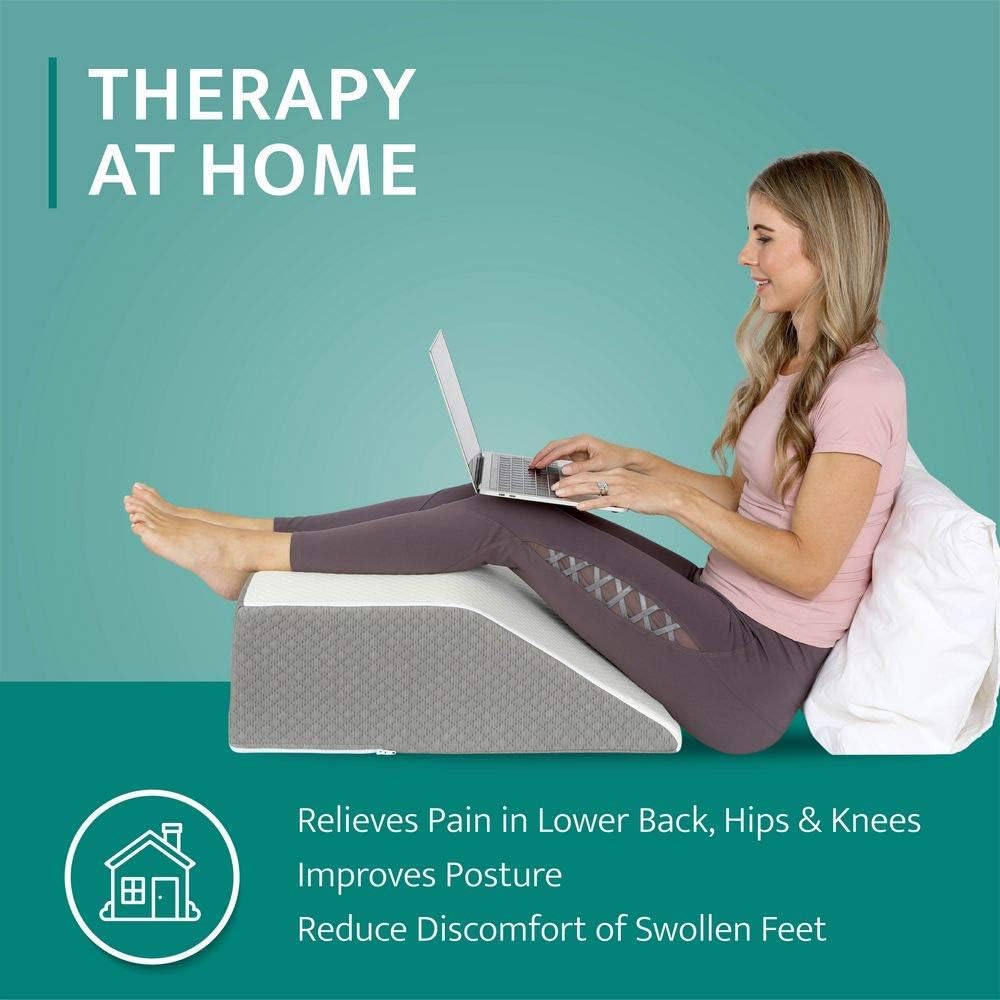 Kölbs Leg Elevation Pillow, Chic Jacquard Cover, Wedge Pillow for Legs | Bed Wedge for Legs, Sleeping, Hip, Ankle and Knee Pain Post Surgery