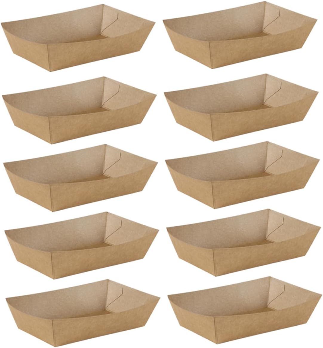 100pcs Disposable Kraft Paper Take out Food Boxes Greaseproof Fried Snacks Containers for French Fries Fried Chicken Food Packaging