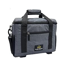 Outer Woods 12-Can Leakproof Cooler Bag – 24-Hour Cooling | 6 Ice Gel Packs Included | Soft Travel Chiller for Beer, Soda & Juice | Picnic Cooler Bag | Insulated Bag for Beverages - Grey
