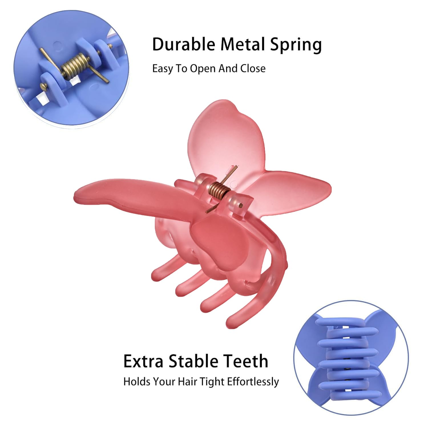 6 PCS Butterfly Claw Clips, Cute Butterfly Hair Clips for Women Thick Thin Hair Non Slip Matte Jaw Clips, Medium Hair Clamps Accessories for Girls Gifts Thick Thin Hair - Image 3